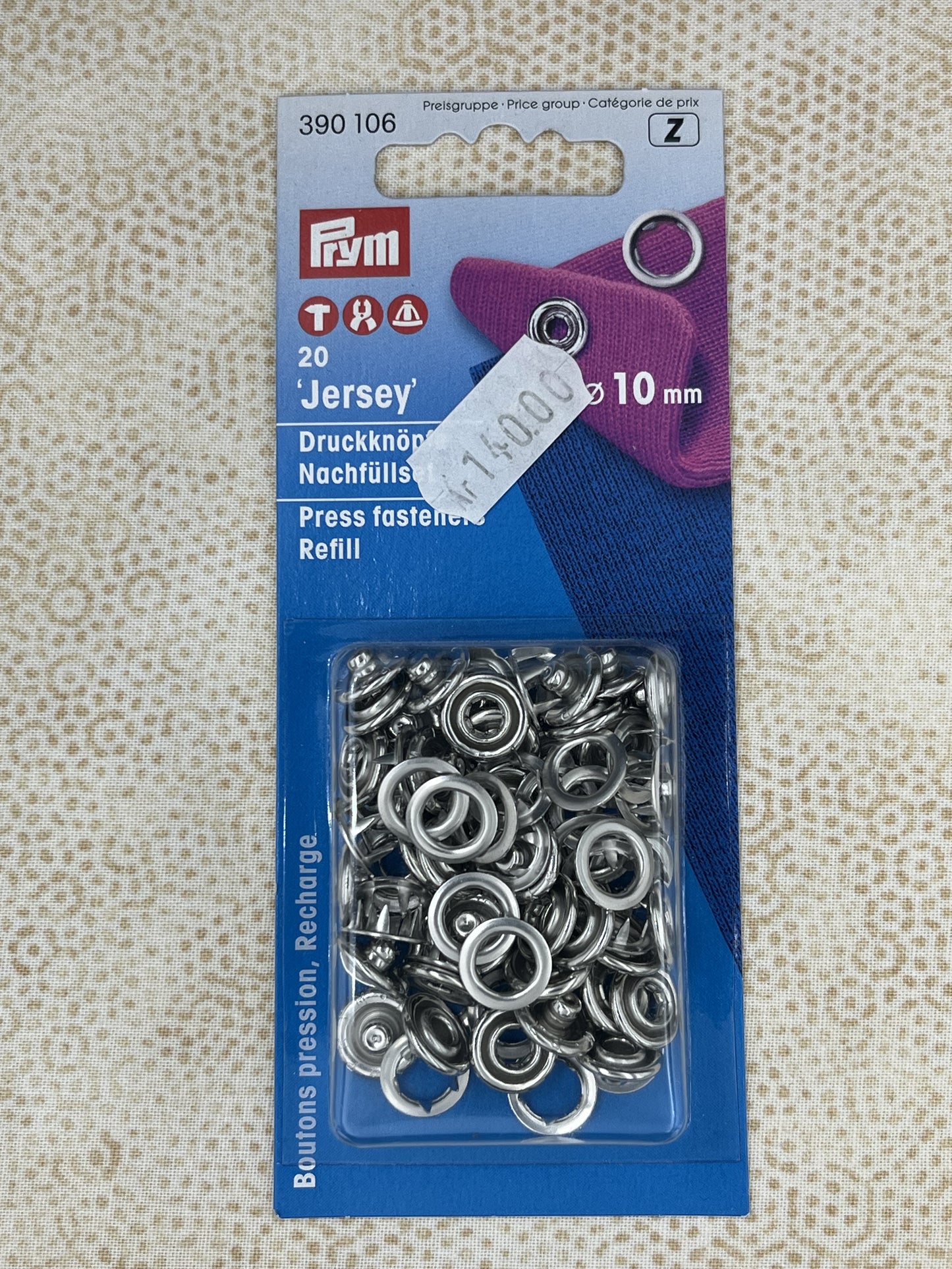 Tryckknappar 10 mm Jersey 20 st