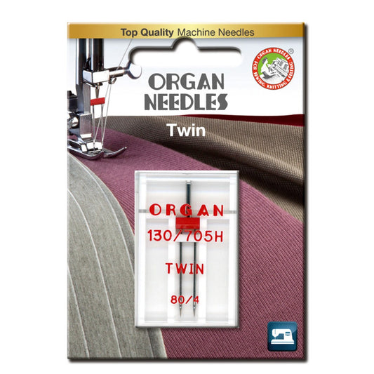 Organ Needles Twin 4mm 80