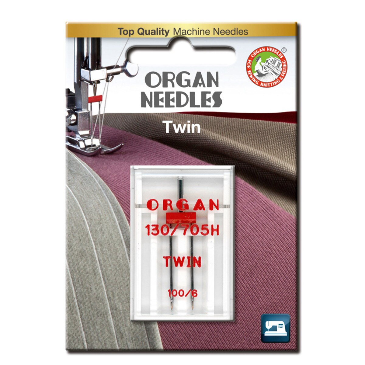 Organ Needles Twin 6mm 100