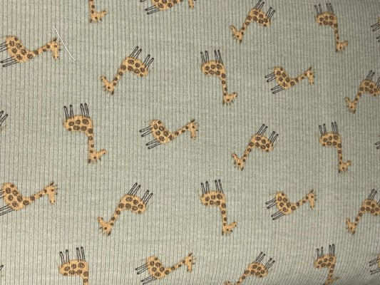 Cutie Rib Print Giraffe Khaki