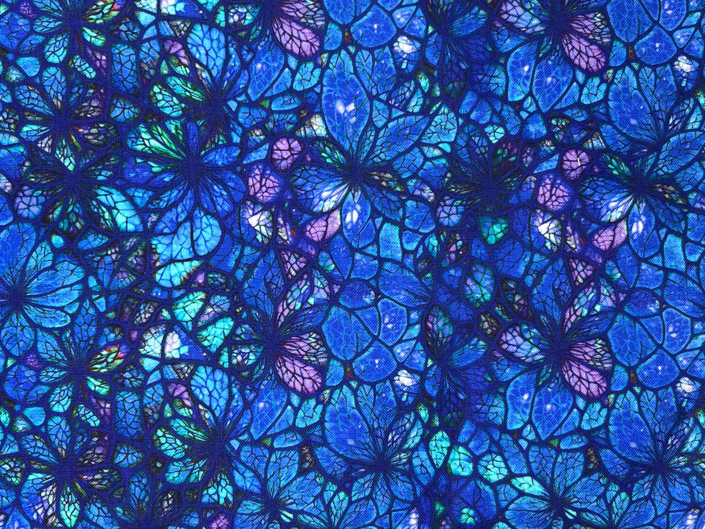 Stained Glass Petals Blå
