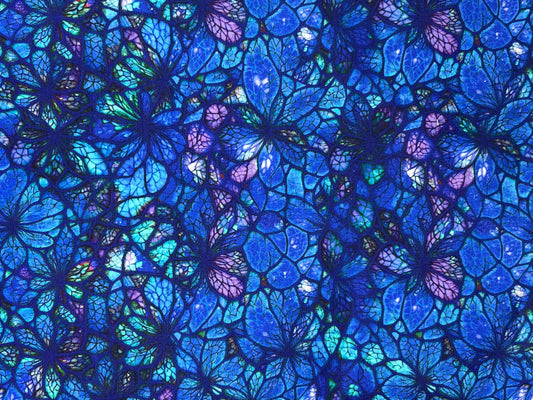 Stained Glass Petals Blå