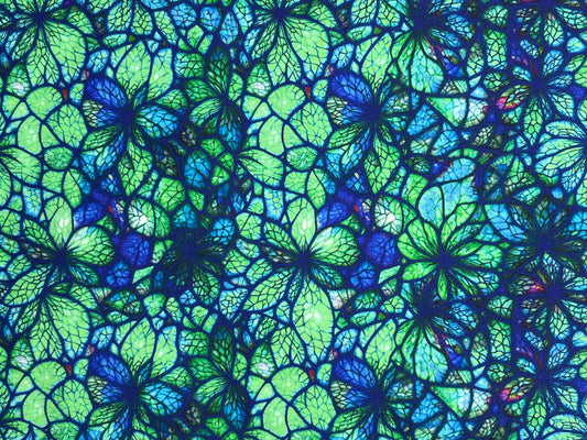 Stained Glass Petals Grön