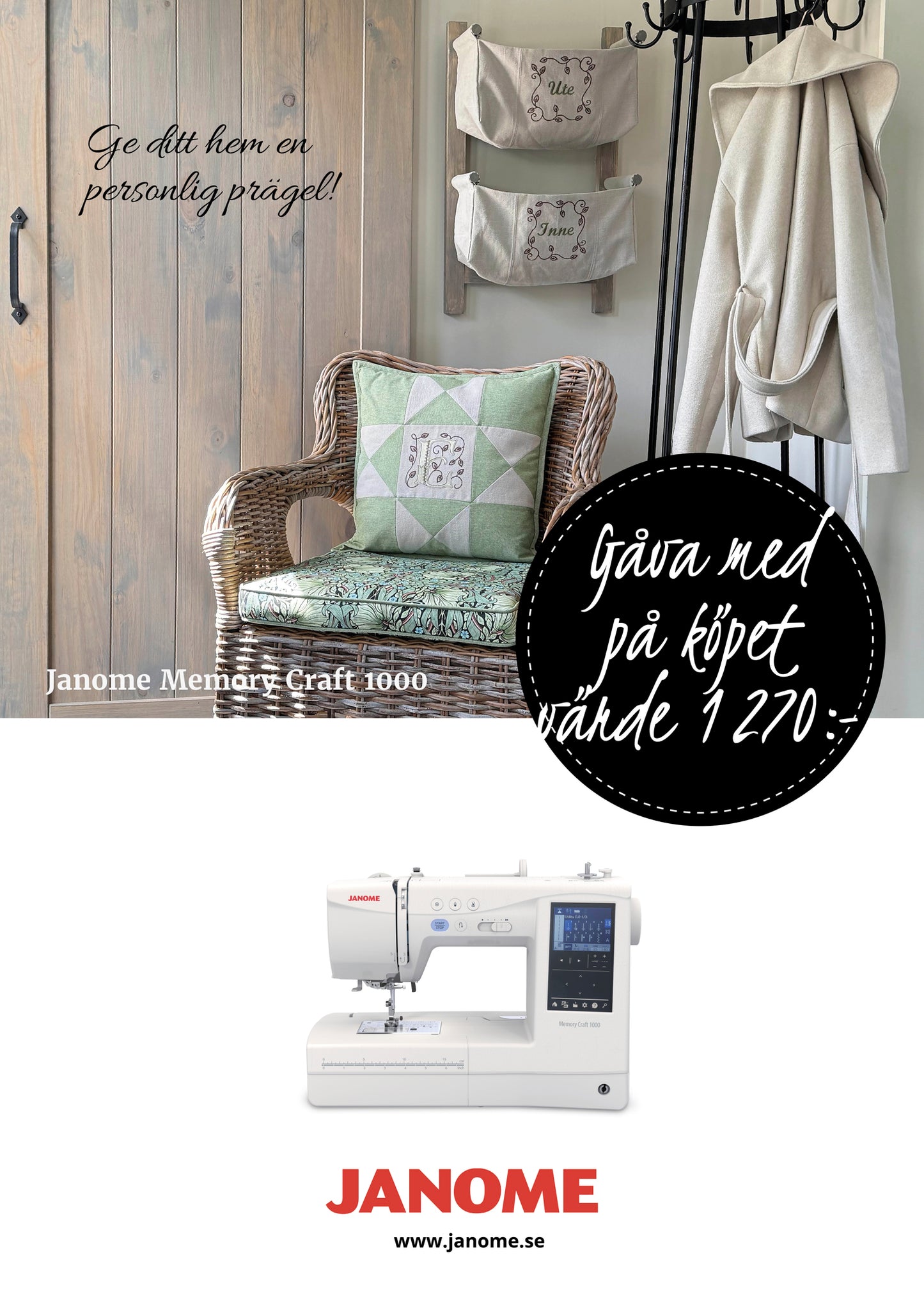 Janome Memory Craft 1000 Silky White