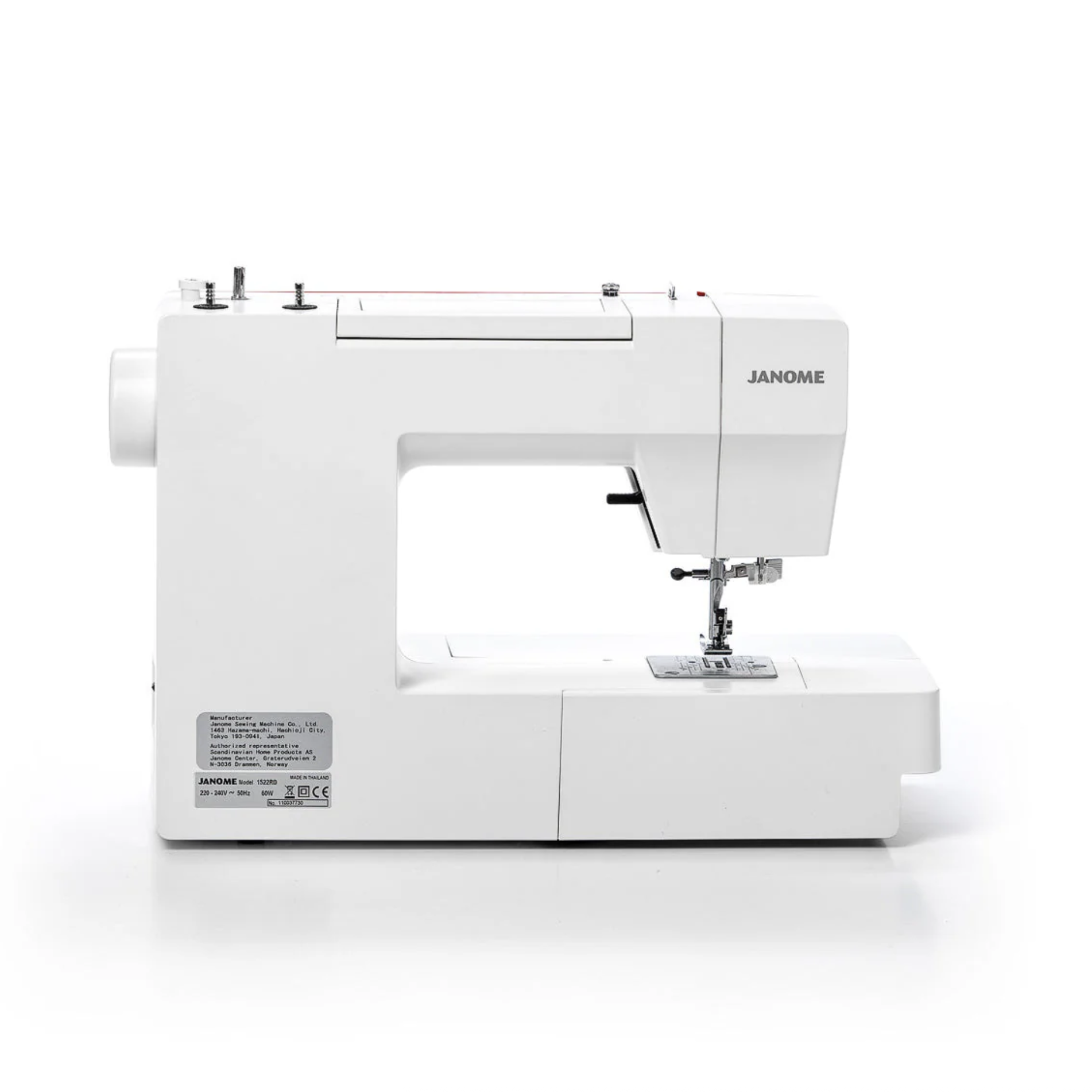 Janome 1522 Röd symaskin för nybörjare och hushåll